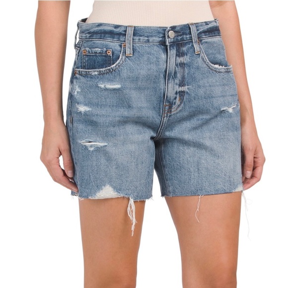 Pistola Kelly Distressed Denim Shorts - Light Wash
